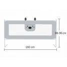 PRIMABOBO Barierka ochronna do łóżka MIŚ 200cm SKŁADANA, dla dzieci SZARA