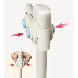 PRIMABOBO Barierka ochronna do łóżka MIŚ 200cm SKŁADANA, dla dzieci SZARA