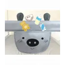 PRIMABOBO Barierka ochronna do łóżka MIŚ 200cm SKŁADANA, dla dzieci SZARA