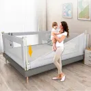 PRIMABOBO Barierka ochronna do łóżka MIŚ 200cm SKŁADANA, dla dzieci SZARA