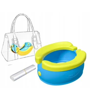 PRIMABOBO Nocnik turystyczny BANANA dla dziecka SKŁADANY, WIELORAZOWY BLUE