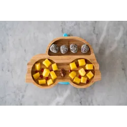 ECORASCALS Miseczka Bambusowa Autko niebieskie ECORASCALS Miseczka Bambusowa Autko niebieskie