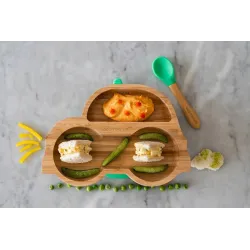 ECORASCALS Miseczka Bambusowa Autko zielone ECORASCALS Miseczka Bambusowa Autko zielone