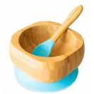 ECO RASCALS Miseczka BAMBUSOWA głęboka z łyżeczką Niebieska