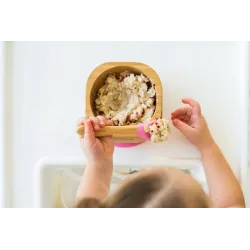 ECO RASCALS Miseczka BAMBUSOWA głęboka z łyżeczką Niebieska