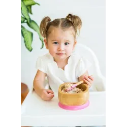 ECO RASCALS Miseczka BAMBUSOWA głęboka z łyżeczką Niebieska