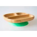 Ecorascals  TALERZYK BAMBUSOWY Z PRZYSSAWKĄ zielony