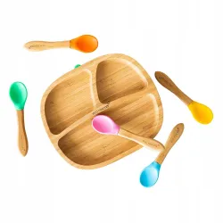 Ecorascals TALERZYK BAMBUSOWY Z PRZYSSAWKĄ zielony Ecorascals TALERZYK BAMBUSOWY Z PRZYSSAWKĄ zielony