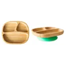 Ecorascals  TALERZYK BAMBUSOWY Z PRZYSSAWKĄ zielony