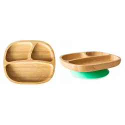Ecorascals TALERZYK BAMBUSOWY Z PRZYSSAWKĄ zielony Ecorascals TALERZYK BAMBUSOWY Z PRZYSSAWKĄ zielony
