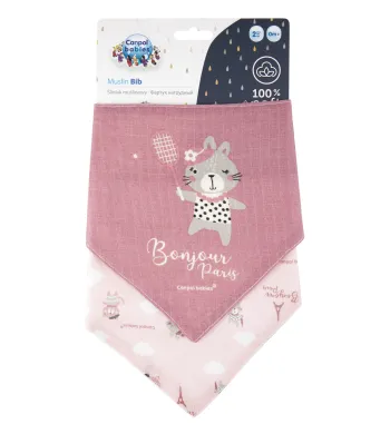 CANPOL MIĘKKI ŚLINIAK APASZKA 2w1 MUŚLIN 26/900 Pink