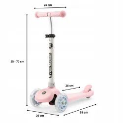 Hulajnoga Trójkołowa Balansowa Świecące Koła 50kgTringo Pink Hulajnoga Trójkołowa Balansowa Świecące Koła 50kgTringo Pink