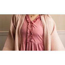 Koszula ciążowa krótki rękaw Eevi Linda M róż serca