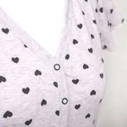 Koszula ciążowa krótki rękaw Eevi Linda S beż serca