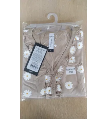 Koszula ciążowa krótki rękaw Eevi Linda S stokrotka beż