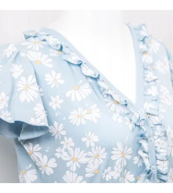 Koszula ciążowa krótki rękaw Eevi Linda XL  margaretki