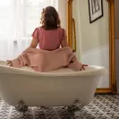 Koszula ciążowa krótki rękaw Eevi Linda XL róż serca