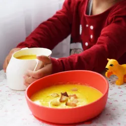 DOIDY BOWL talerzyk miseczka z przyssawką do nauki jedzenia niebieska