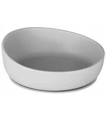 DOIDY BOWL talerzyk miseczka z przyssawką do nauki jedzenia szara