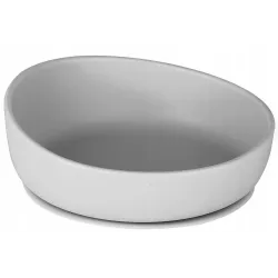 DOIDY BOWL talerzyk miseczka z przyssawką do nauki jedzenia szara