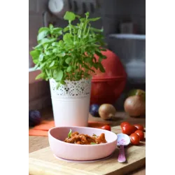 DOIDY BOWL talerzyk miseczka z przyssawką do nauki jedzenia szara