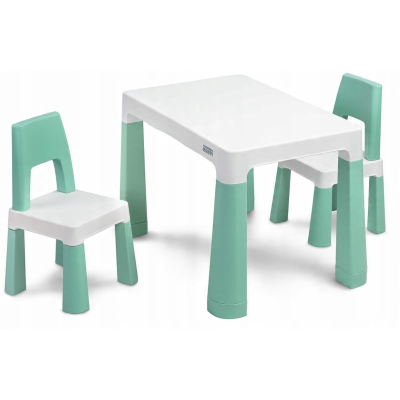 Toyz zestaw STOLIK DZIECIĘCY +2 KRZESŁA MONTI GREY Mint