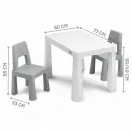 Toyz zestaw STOLIK DZIECIĘCY +2 KRZESŁA MONTI GREYGREY