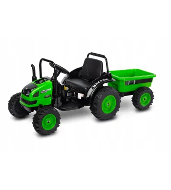 Toyz Traktor na akumulator z przyczepką Caretero Hector green