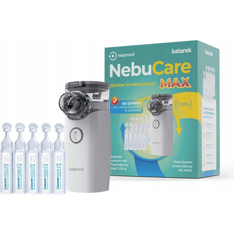 HelpMedi NebuCare MAX Zestaw do nebulizacji + 40ampułek soli