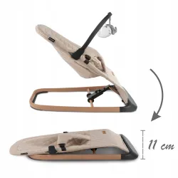 KIDWELL LEŻACZEK BUJACZEK LARO SKŁADANY Beige/Wooden KIDWELL LEŻACZEK BUJACZEK LARO SKŁADANY Beige/Wooden