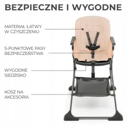 Krzesełko do karmienia dla dzieci składane tacka FOLDEE Kinderkraft