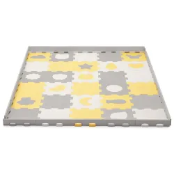 KINDERKRAFT Duża gruba mata piankowa puzzle 165x185 Luno Shapes YELLOW