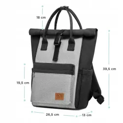Pojemna Torba do Wózka PLECAK Organizer 3w1 MOLLY Kinderkraft Moonpack  grey