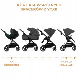 Kinderkraft Wózek Dziecięcy Wielofunkcyjny Spacerówka 2w1 YOXI Szary