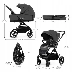 Kinderkraft Wózek Dziecięcy Wielofunkcyjny Spacerówka 2w1 YOXI Szary Kinderkraft Wózek Dziecięcy Wielofunkcyjny Spacerówka 2w1 YOXI Szary