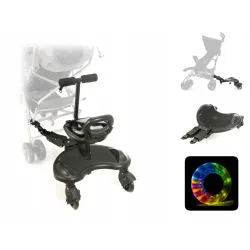 Uniwersalna dostawka do Wózka 2w1 z Siedziskiem Kółka LED