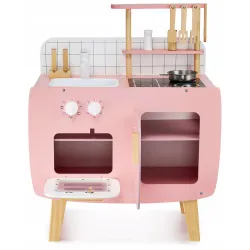 Kuchnia dla Dzieci Drewniana Duża z Akcesoriami i Fartuchem Super Design 291