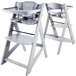 Moby System Krzesełko do karmienia 87 x 58 x 45 cm WOODY GREY