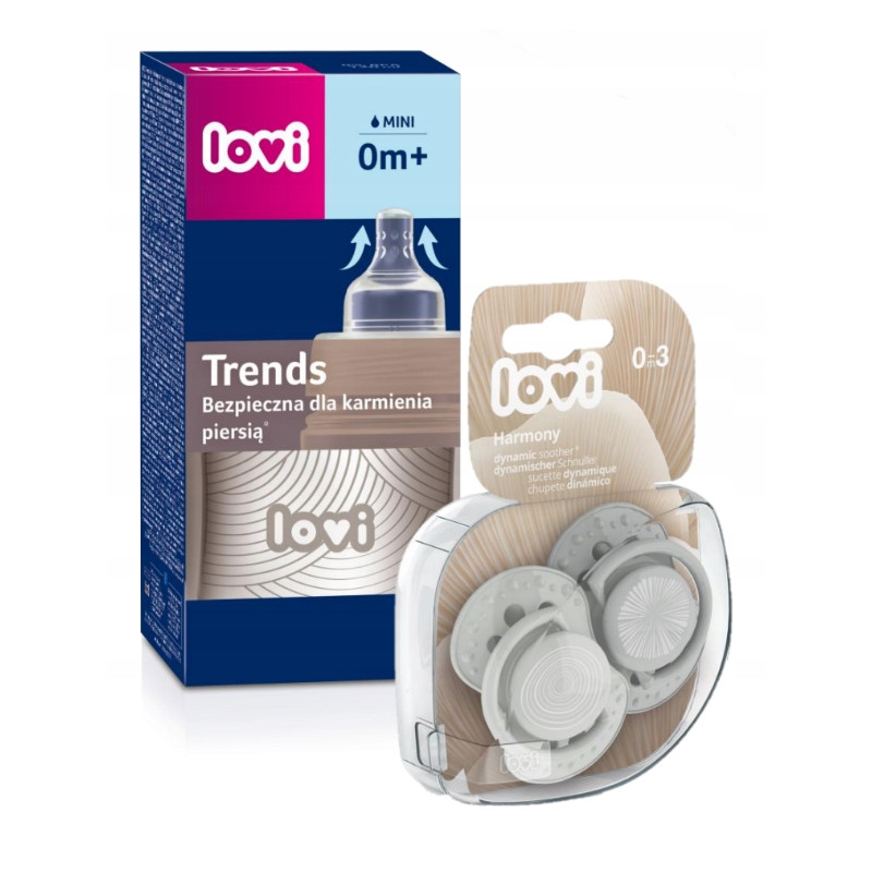 LOVI zestaw prezentowy HARMONY butelka 120 ml + smoczki 0-3 0408