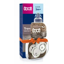 LOVI Trends Buddy Bear butelka 240 ml + smoczki 3-6 0415 Beż