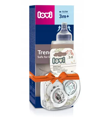 LOVI zestaw Trends Wild Soul green butelka 240 ml + smoczki 3-6 0413
