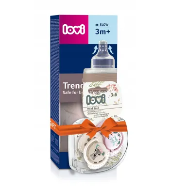 LOVI zestaw Trends Wild Soul pink butelka 240 ml + smoczki 3-6 0411