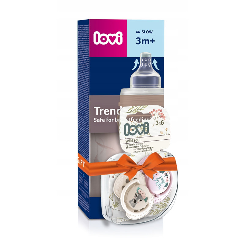 LOVI zestaw Trends Wild Soul pink butelka 240 ml + smoczki 3-6 0411