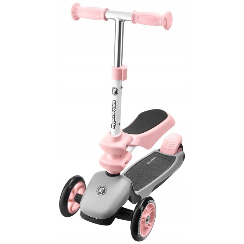 Hulajnoga Trójkołowa HyperMotion 3w1 z siedziskiem - Różowa