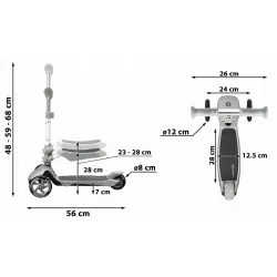 Hulajnoga Trójkołowa HyperMotion 3w1 z siedziskiem - Różowa Hulajnoga Trójkołowa HyperMotion 3w1 z siedziskiem - Różowa
