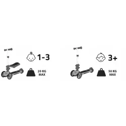 Hulajnoga Trójkołowa HyperMotion 3w1 z siedziskiem - Różowa Hulajnoga Trójkołowa HyperMotion 3w1 z siedziskiem - Różowa