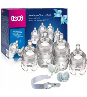 LOVI Zestaw startowy wyprawka butelki smoczki Baby Shower Botanic Boy