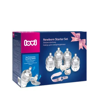LOVI Zestaw startowy wyprawka butelki smoczki Baby Shower Botanic Girl