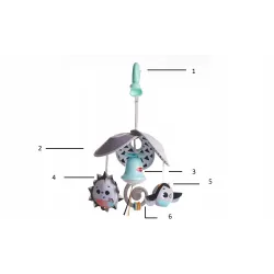 Karuzela podróżna kompaktowa Pack&Go - Magiczna Kraina - czarno-biała