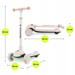 Hulajnoga balansowa HyperMotion LUMI 3w1 różowa z podświetleniem Hulajnoga balansowa HyperMotion LUMI 3w1 różowa z podświetleniem